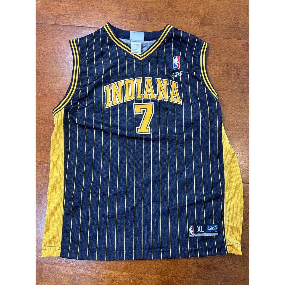 Reebok Indiana Pacers Jersey Youth XL Navy Blue Pinstripe Jermaine O'Neal 7